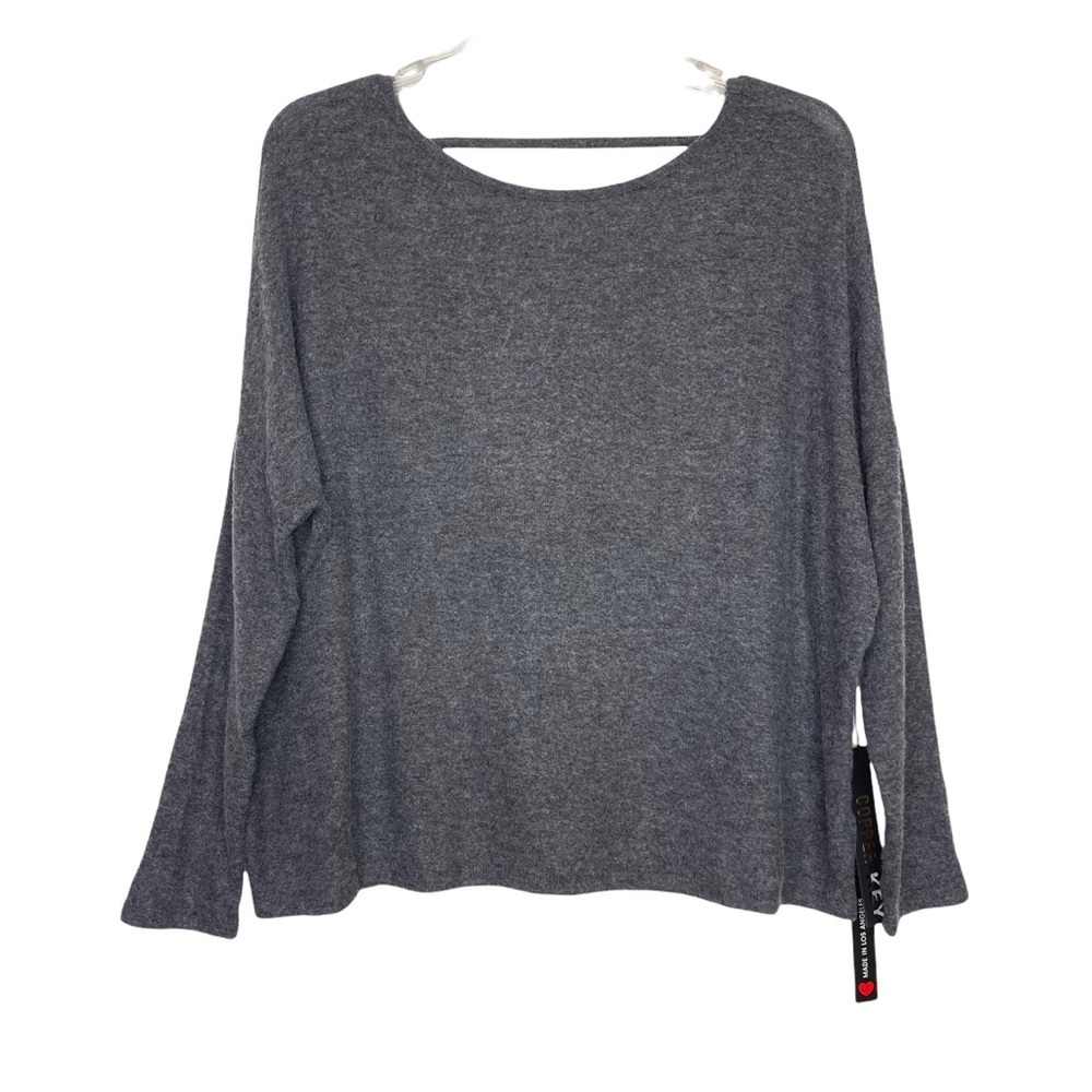 Stitch Fix l Copper Key Charcoal Scoop Neck Soft Brushed Knit Top, Small